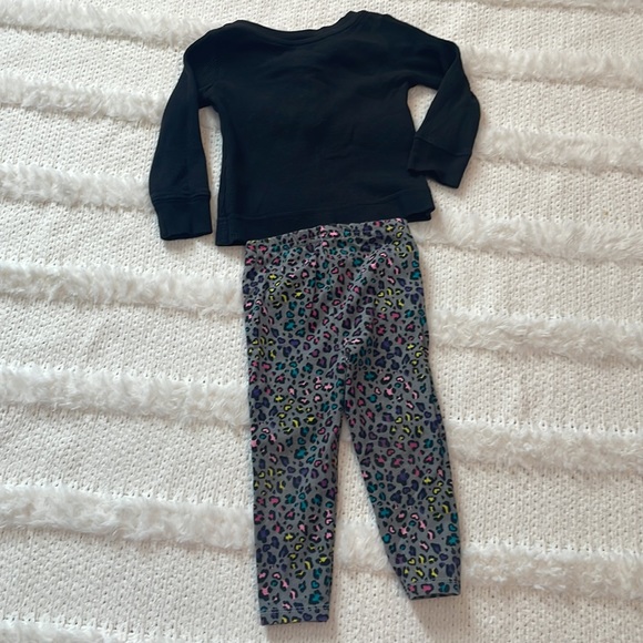Garanimals 3 pc Animal print leggings & black long sleeve top baby girls 18 M - Picture 3 of 16